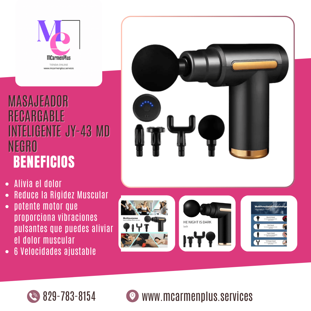 Masajeador recargable inteligente JY-43 MD negro - MCarmenPlus