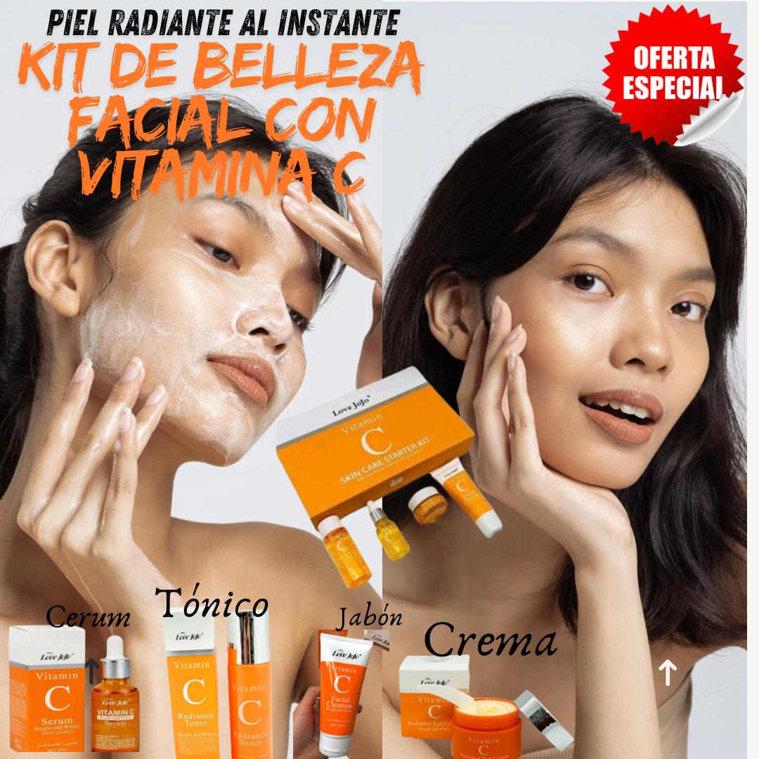 “Piel radiante todos los días: Purifica, hidrata y revitaliza con el Kit de Vitamina C”